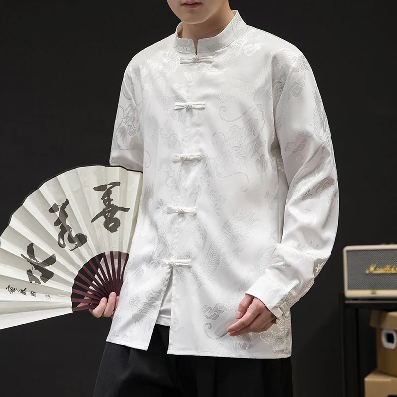 Chemises Chinoises Hommes Soie Col Tang – Image 3