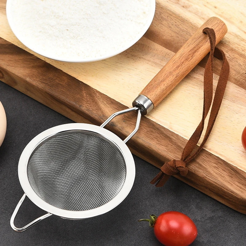 Passoire Chinois Petit Acier Manche Bois – Image 3