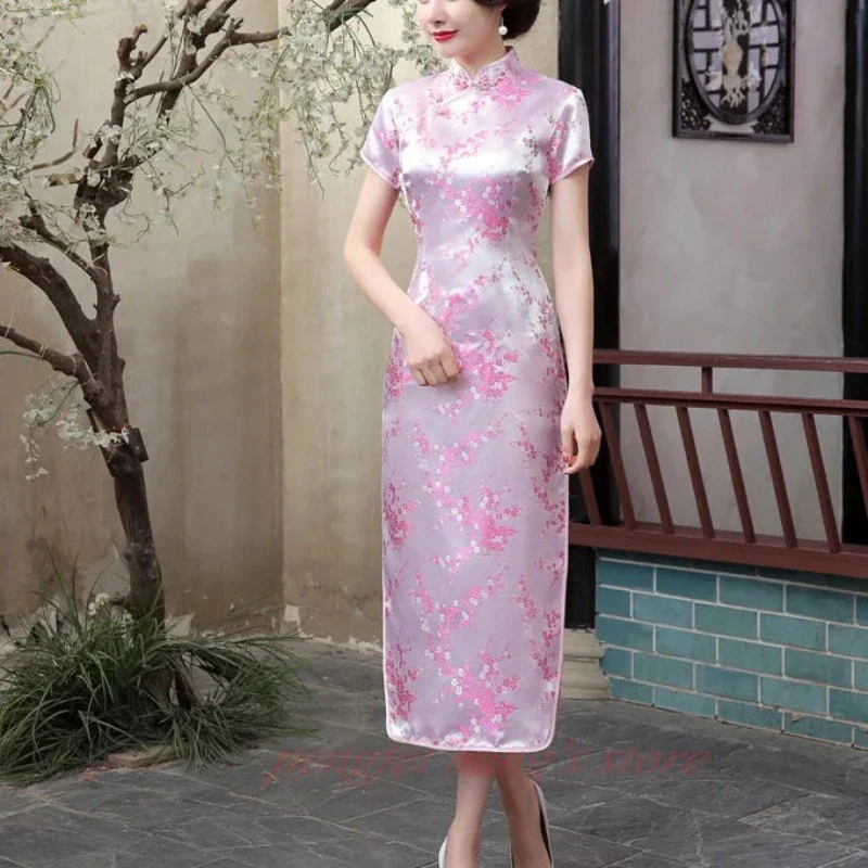 Tenue Chinoise Robe Longue Fente Qipao – Image 4