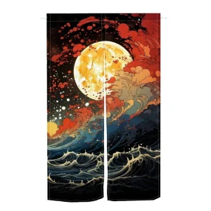 Rideau Chinois Lin Carpes Et Cerisier