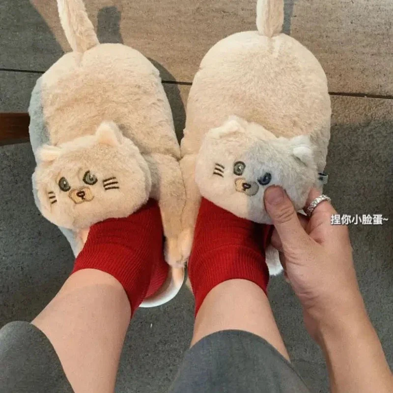 Chaussons Chinois Peluche Chat Câlin – Image 4