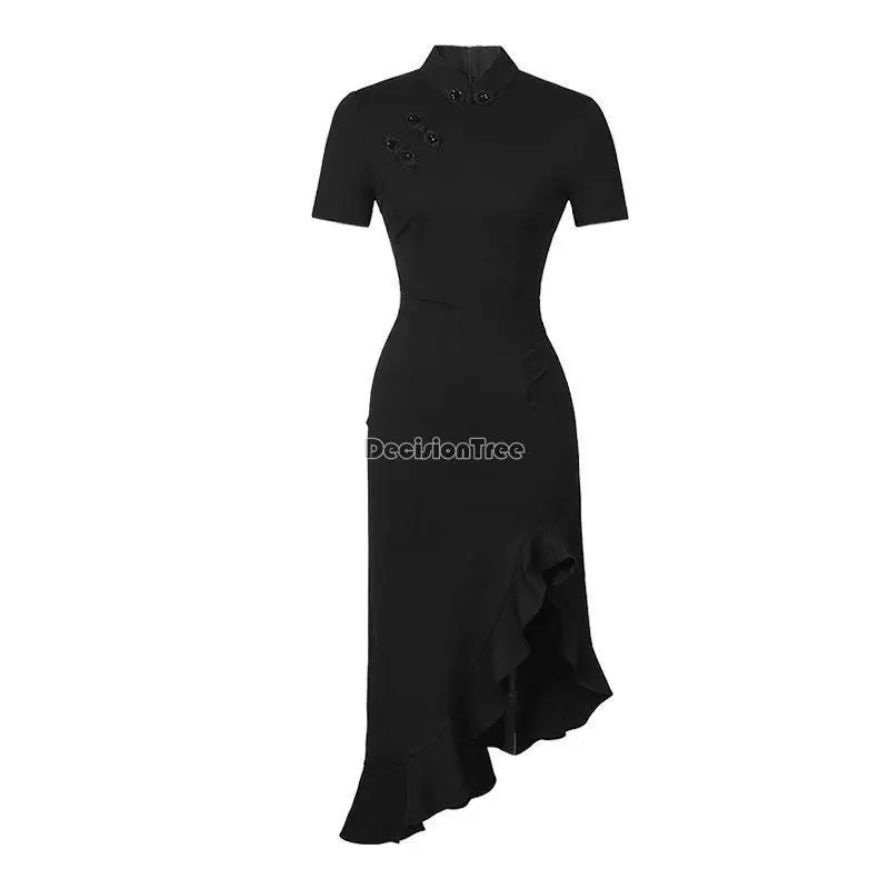 Cheongsam Robe Boucle Fendu Long – Image 7