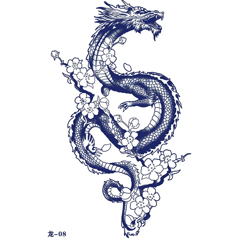 Tatouage Dragon Chinois Noir Et Blanc – Image 5