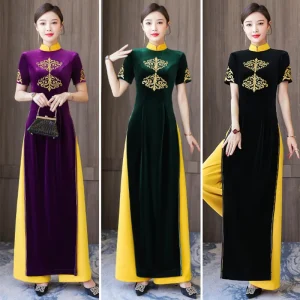 Cheongsam Pantalons Longs Robe