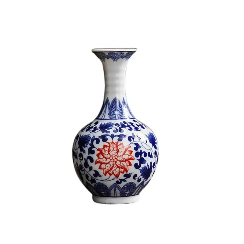 Vase Chinois Ancien Petit Bleu Blanc – Image 8
