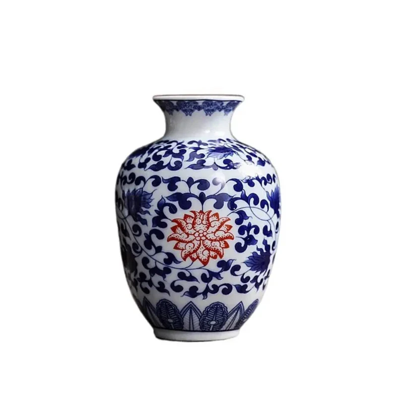 Vase Chinois Ancien Petit Bleu Blanc – Image 6