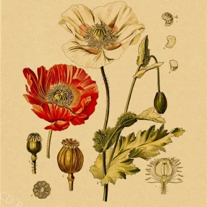 Tableau Chinois Poster Botanique