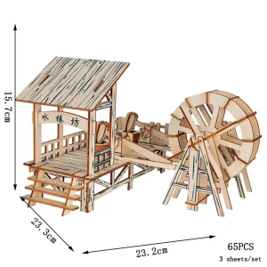 Puzzle Chinois Roue à Eau en Bois