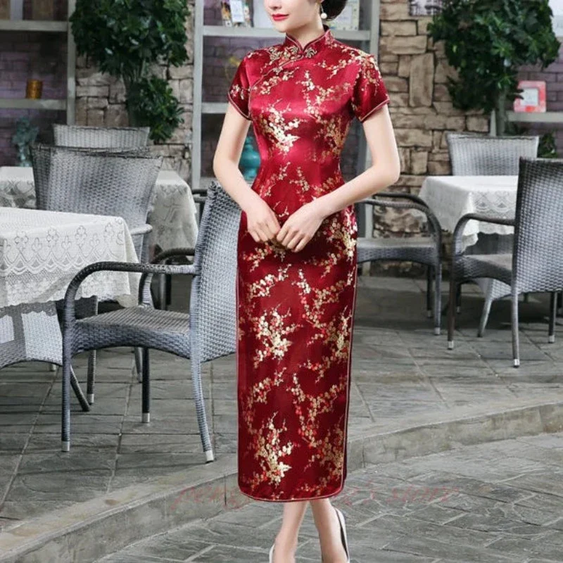 Tenue Chinoise Robe Longue Fente Qipao – Image 6