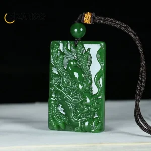 Collier Chinois Dragon Zodiac Jade Hetian