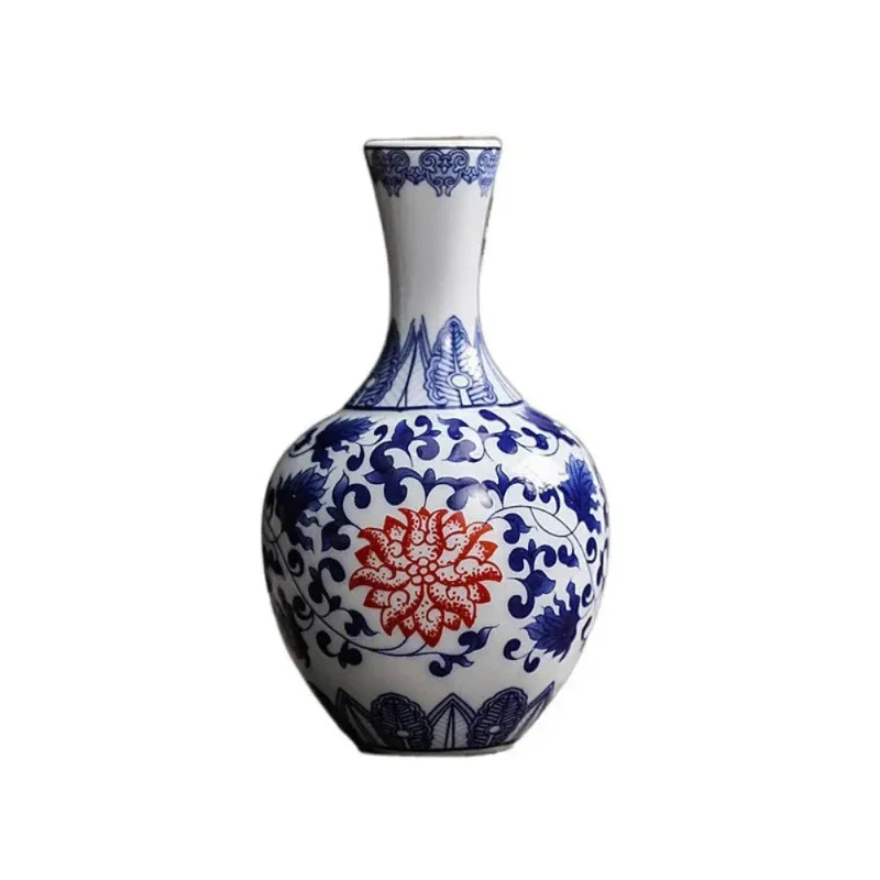 Vase Chinois Ancien Petit Bleu Blanc – Image 2