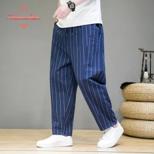 Pantalon Chinois Homme Rayé Large