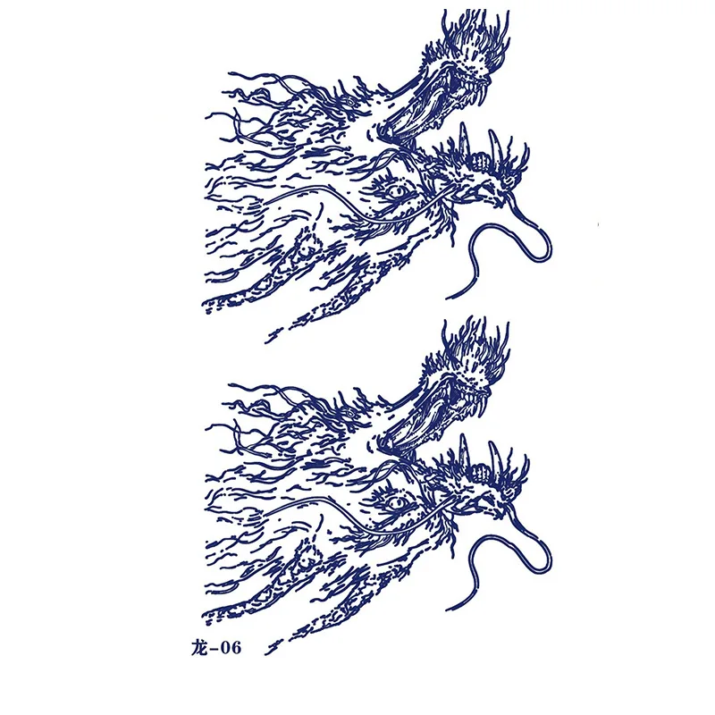 Tatouage Dragon Chinois Noir Et Blanc – Image 3