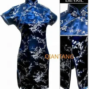 Cheongsam Robe Mini Qipao Satin