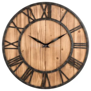 Horloge Chinoise Fer Cadran Bois