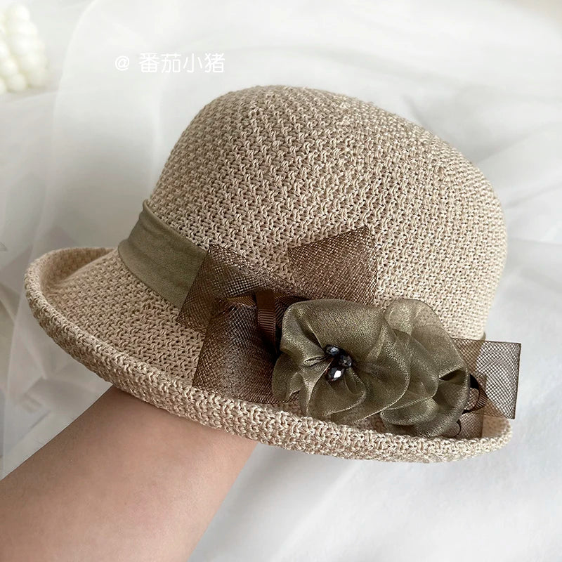 Chapeaux Chinois Béret Fleur Plume – Image 8
