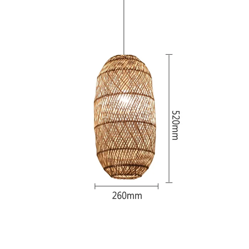Lampe Chinoise Suspendu Rotin Naturel – Image 2