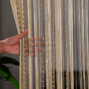 Rideau Chinois Porte Franges Et Perles