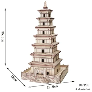 Puzzle Chinois 3D En Bois Pagode Leifeng