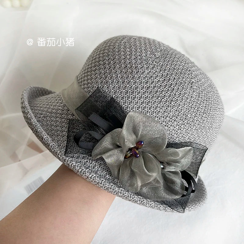 Chapeaux Chinois Béret Fleur Plume – Image 9