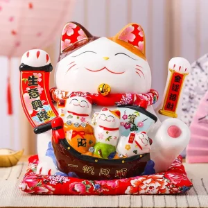 Porte Bonheur Chat Chinois Onde Trésor