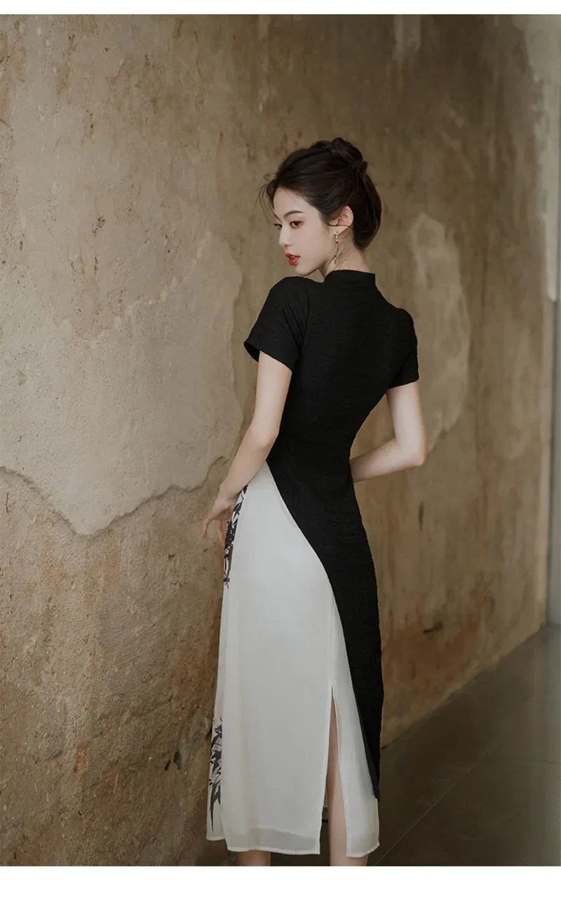 Cheongsam Robe Longue Manches Courtes – Image 7