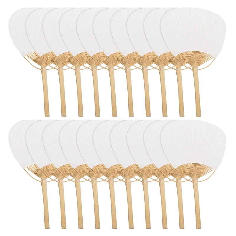 Éventails Chinois Pai Pai Bambou Blanc – Image 2