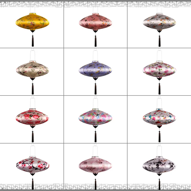 Lampe Chinoise Imprimé Fleurs Bambou – Image 6