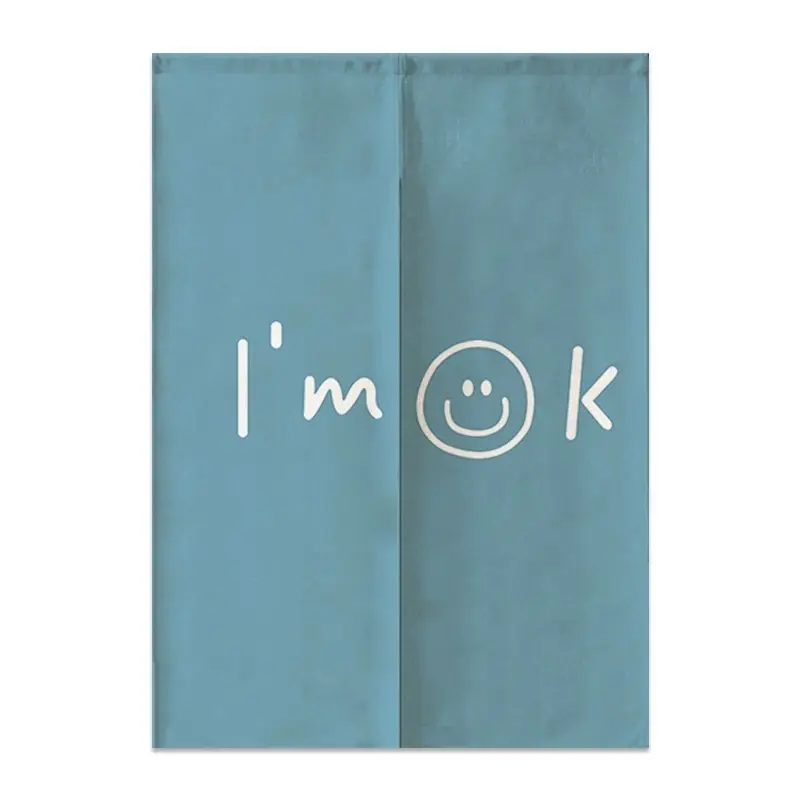 Rideau Chinois Jaune Visage Sourire – Image 3