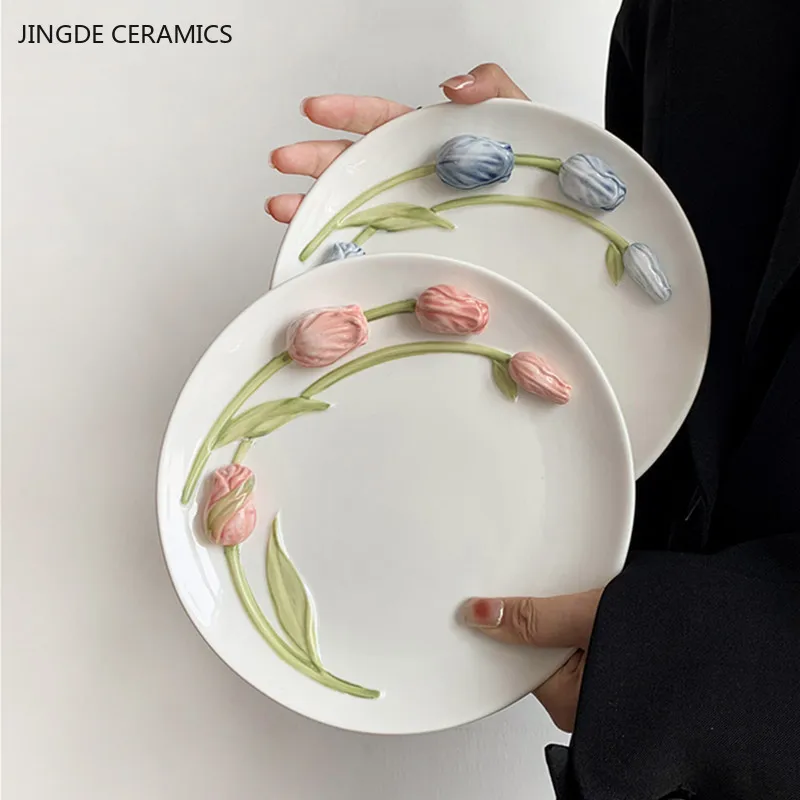 Assiettes Chinoises Céramique Tulipe – Image 2