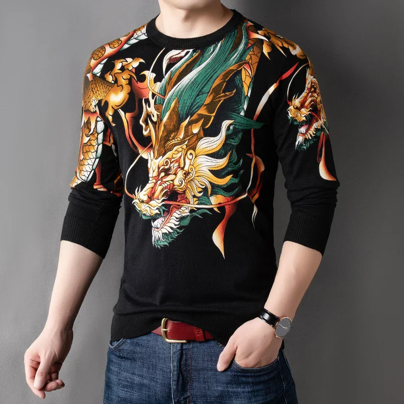 Pull Chinois Dragon 3D Élastique – Image 3