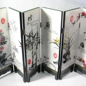 Paravent Chinois Peint Mei Orchidée