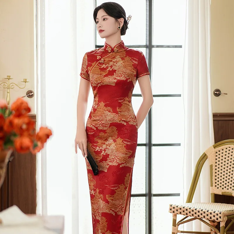 Cheongsam Robe Imprimé Sexy Vestidos – Image 5