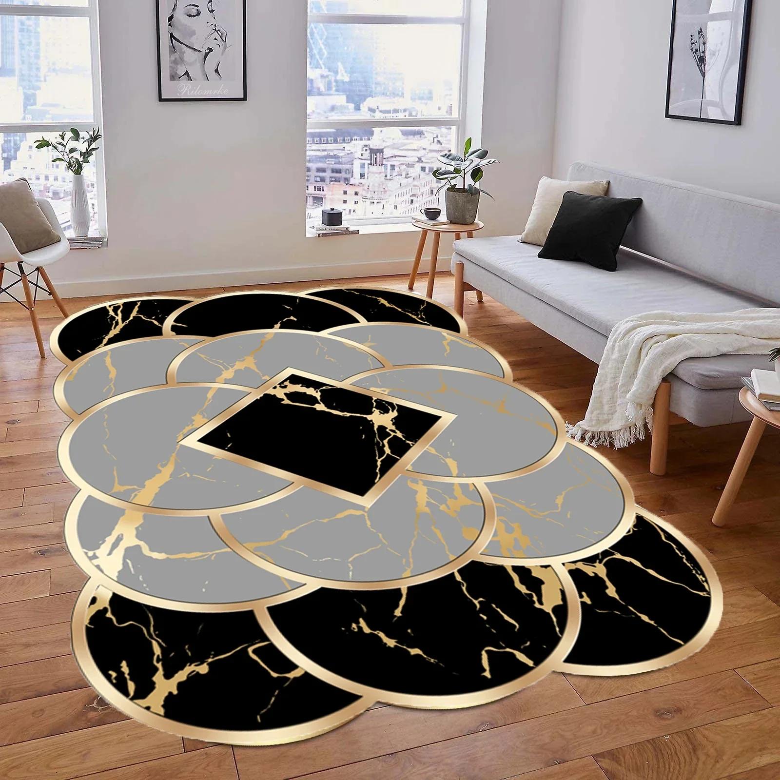 Tapis Chinois Doré Forme Spéciale – Image 4