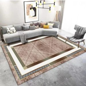 Tapis Chinois Lavable Moelleux Doré