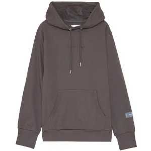 Sweat à capuche basique logo gris foncé