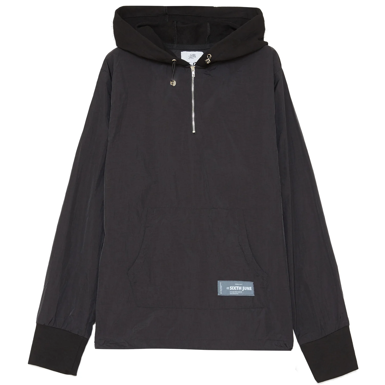 Sweat à capuche nylon noir – Image 2