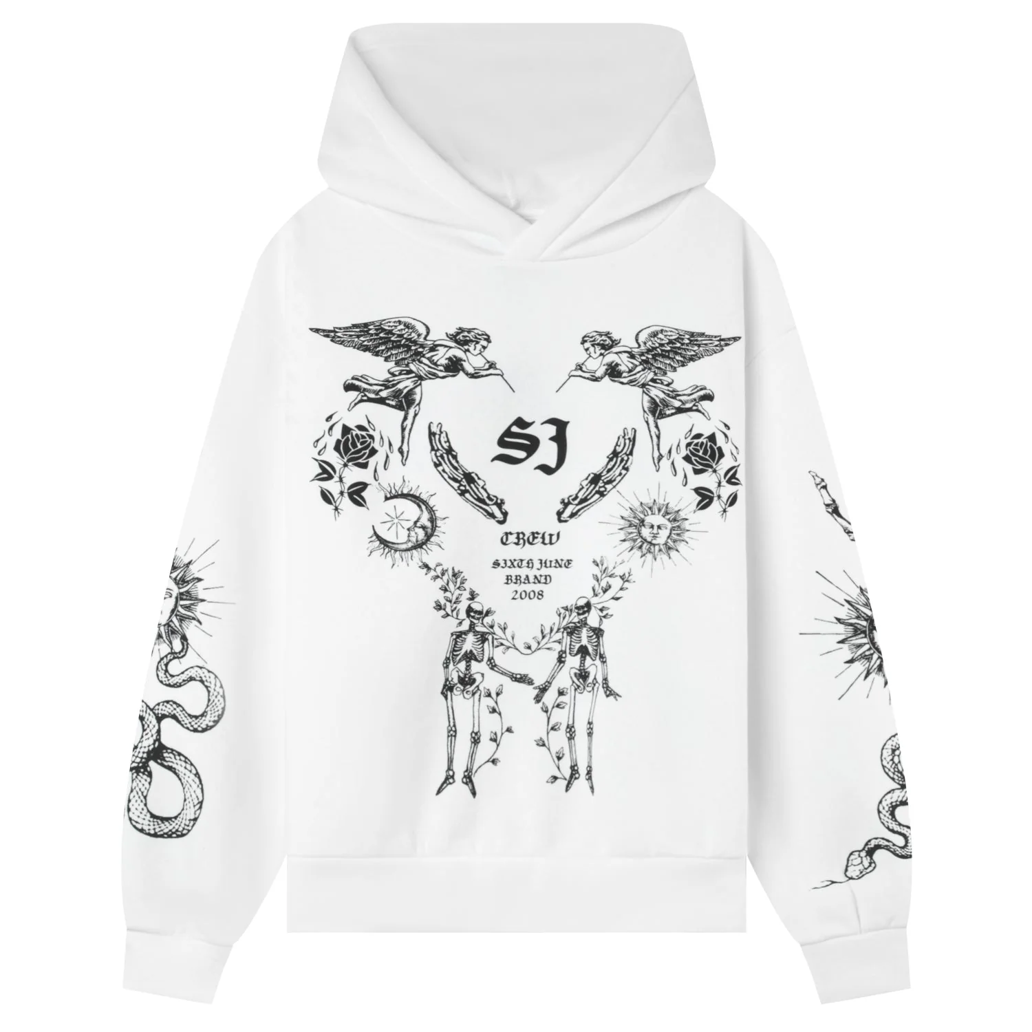 Sweatshirt capuche inspiration Tarot Blanc – Image 8