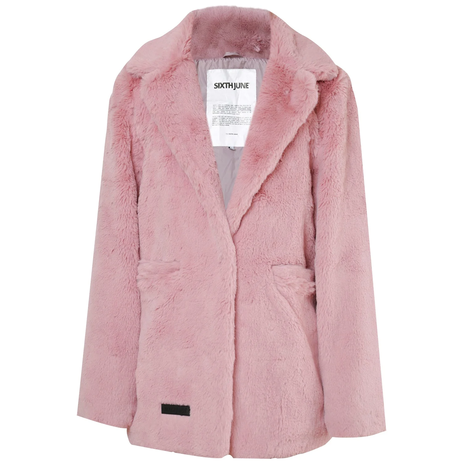 Veste longue fourrure Rose – Image 7