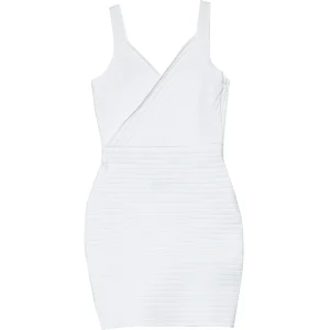 Robe moulante bretelles blanc