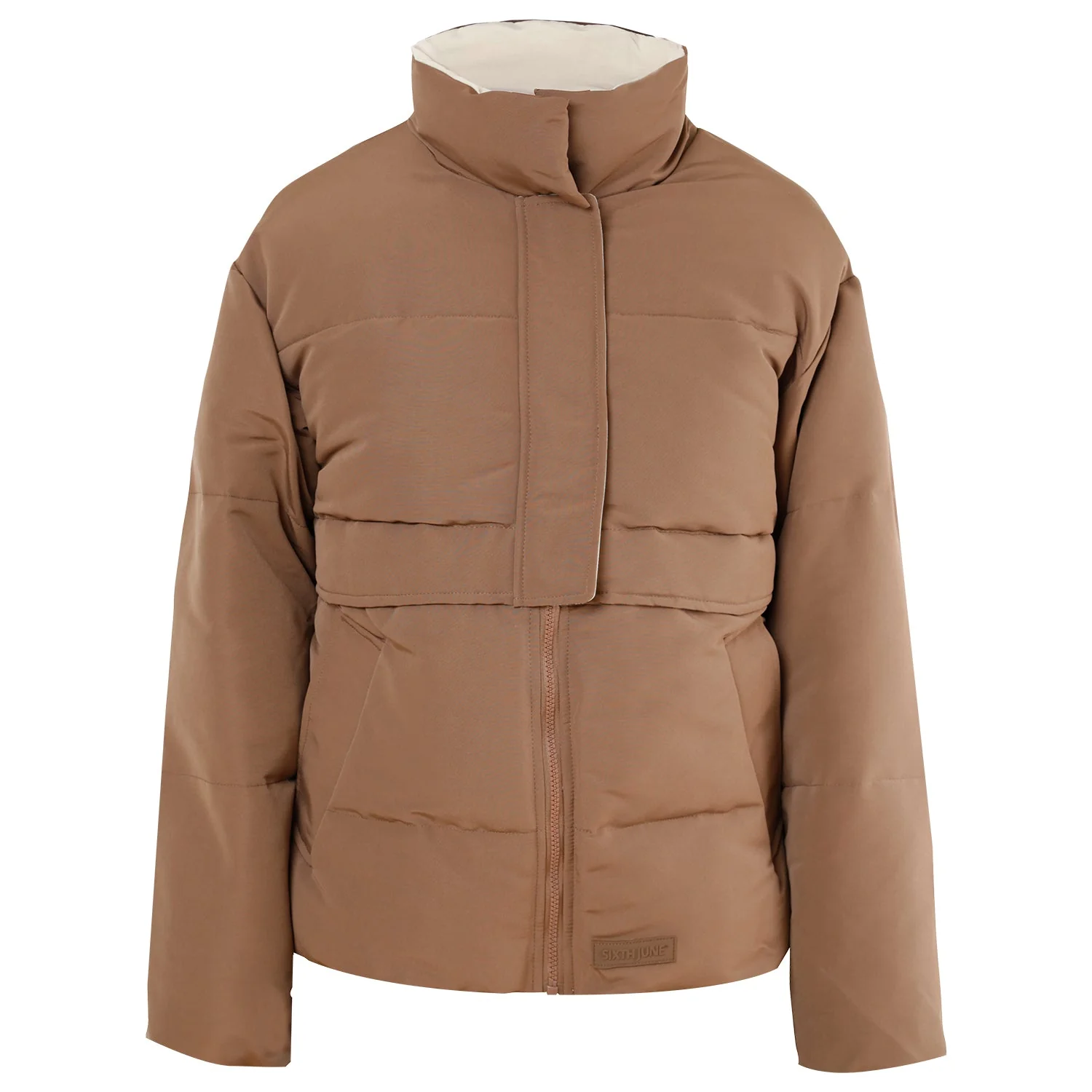 Doudoune oversize matelassée Marron – Image 7