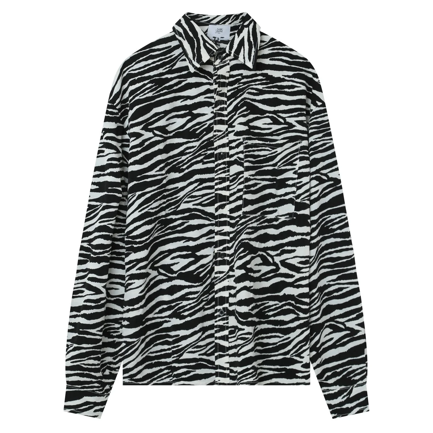 Chemise fluide zébrée Noir – Image 7