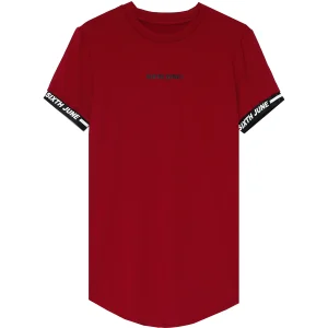T-shirt moulant logo élastique rouge
