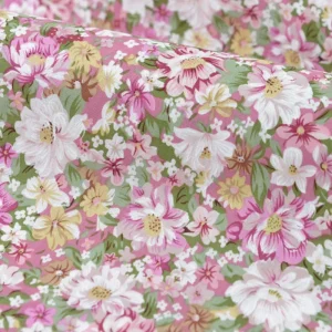 Tissu Chinois Popeline Fleurie
