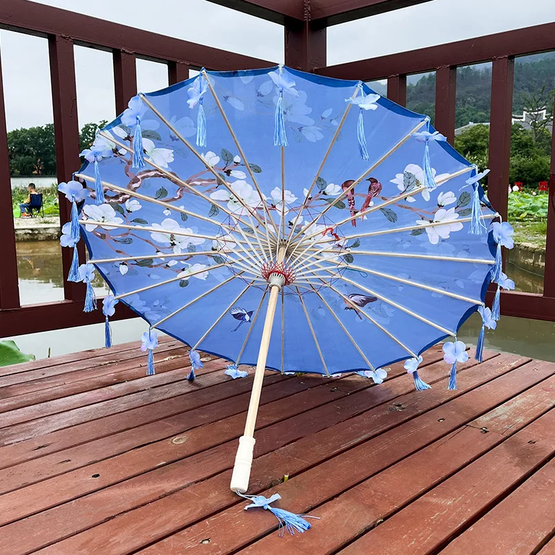 Ombrelle Chinoise Noire Avec Rubans – Image 4