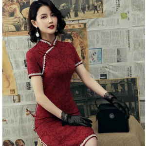 Robe Chinoise Bordeaux