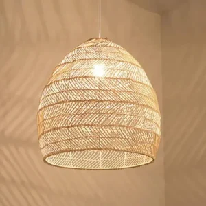 Abat Jour Chinois en Bambou et Osier