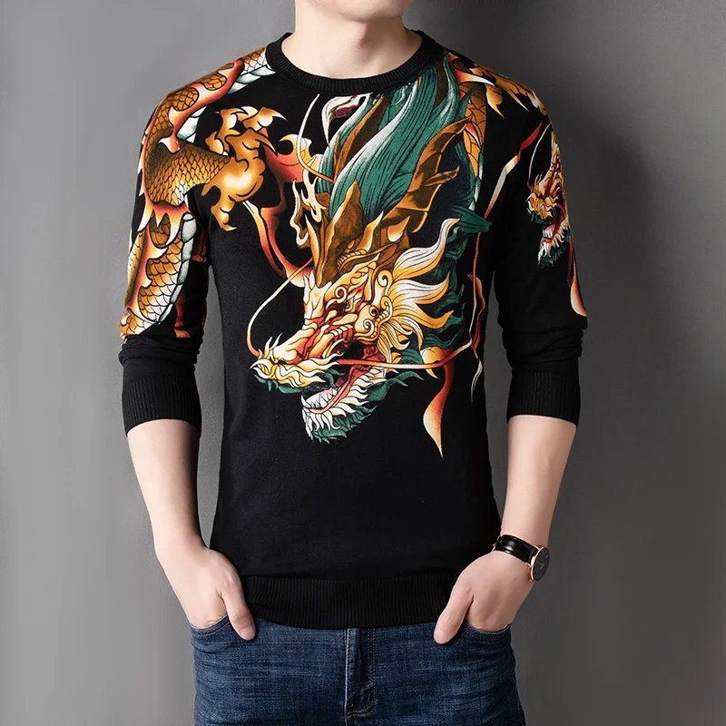 Pull Chinois Dragon 3D Élastique – Image 2