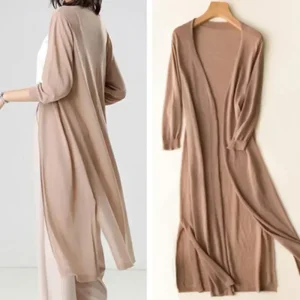 Pull Chinois Cardigan Long Femme
