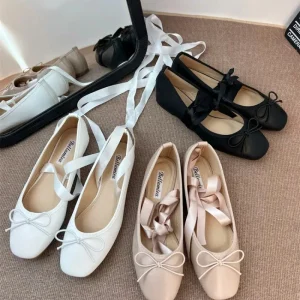 Ballerines Chinoises Lacets Noeud